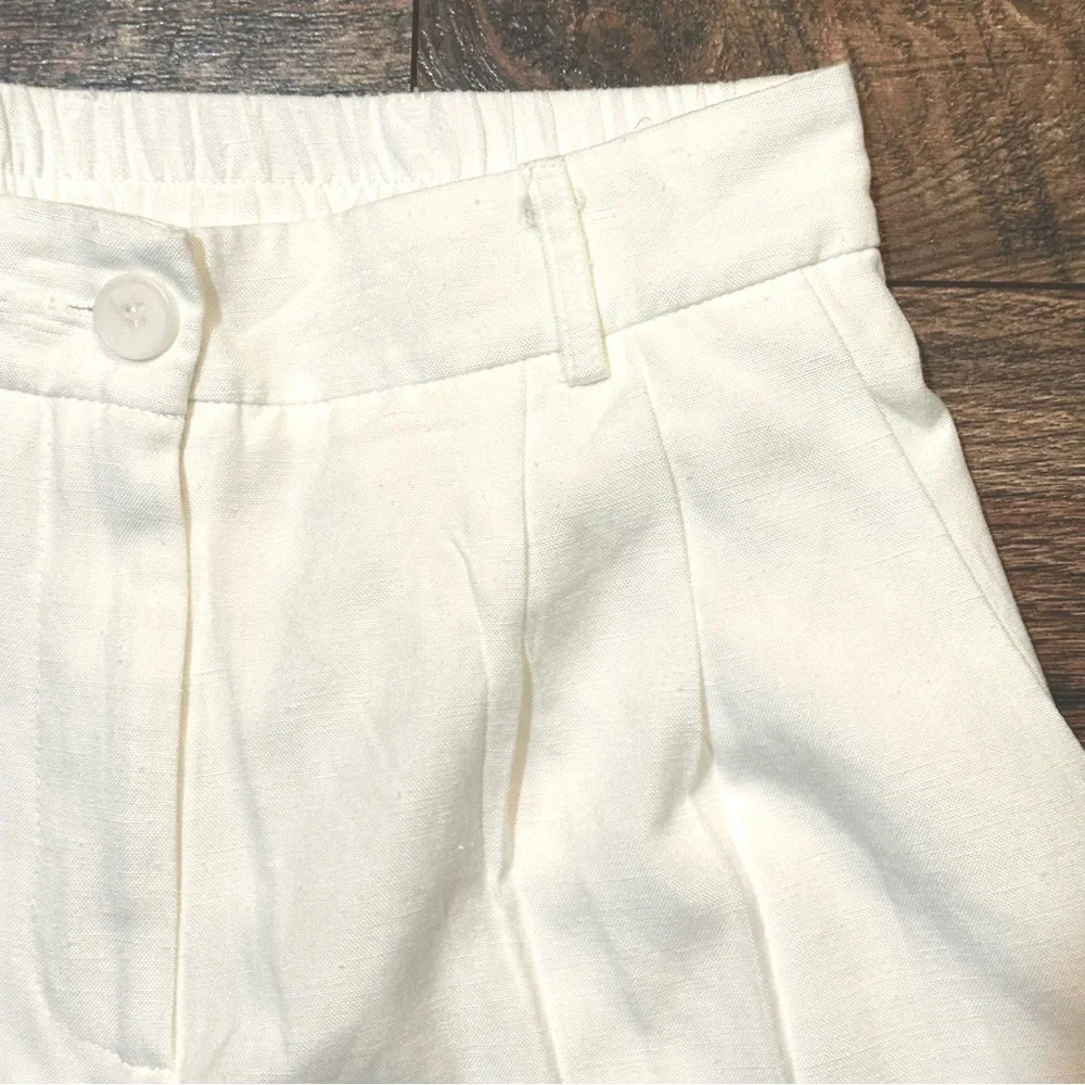 Aqua cotton and linen lined pants size XS - Picture 4 of 13